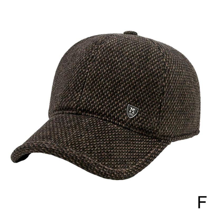 Men Winter Baseball Hat With Earflaps Cap Keep Warm Cap Baseball Fitted Ear Adjustable Outdoor Hats Sports Thick X6t3: F