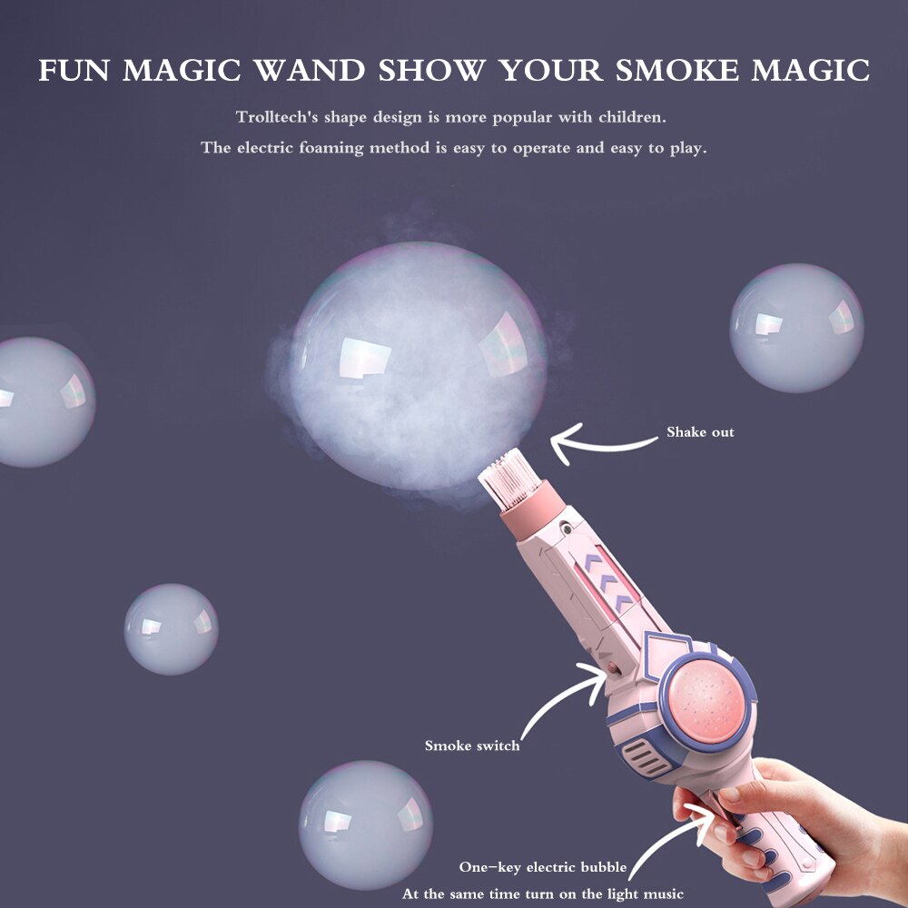 Magic Wand Rook Fog Spuiten Bubble Machine Gun Zwaard Automatische Zeep Water Blower Outdoor Speelgoed Voor Kinderen Meisjes Jongens Party