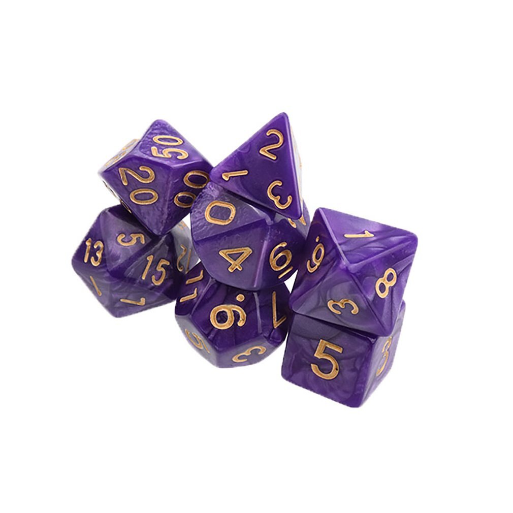 7pcs/set Games Gaming Dices Multi-sided Dices Desktop Game Accessories Multi Faceted Acrylic Dice Suit
