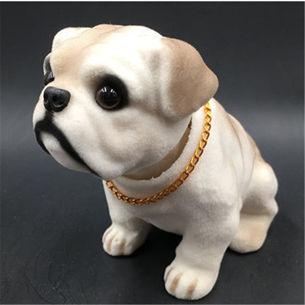 Tableau de bord de voiture, poupée bouledogue, Auto, secouant la tête, jouet de voiture, accessoire de voiture, décoration intérieure pour chien Bobblehead