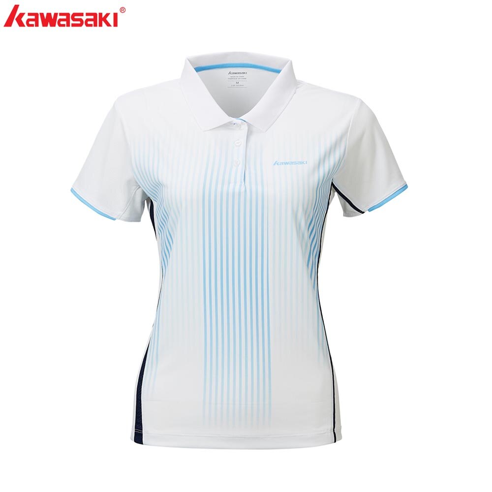 Camisetas Kawasaki de bádminton, camisa de tenis, camiseta de entrenamiento transpirable de manga corta para mujer, ST-R2202,: ST-R2203LWhite / S