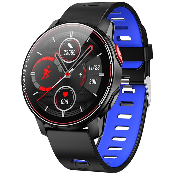 neue L6 Smart Uhr IP68 Wasserdichte Sport Männer Frauen Bluetooth Smartwatch Fitness Tracker Heart Rate Monitor Für: Black Blue