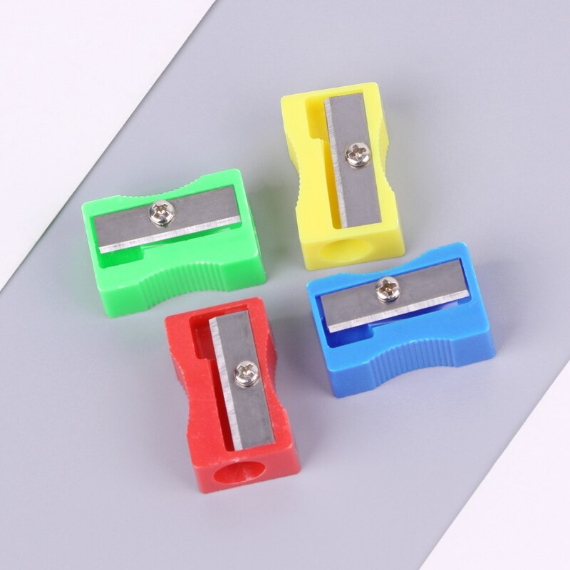 10Pcs Plastic Single Hole Pencil Hand-held Sharpener School Office Stationery