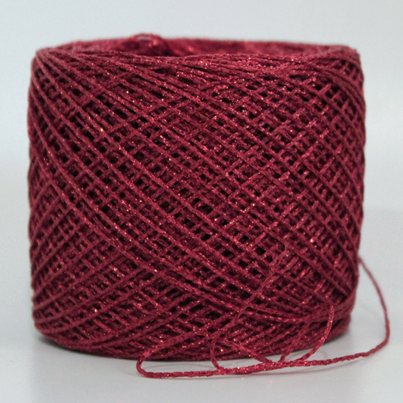 Hilo de seda de algodón metalizado para tejer a mano, madeja de hilo de ganchillo suave y hermoso brillo dorado y plateado, novedad, 250g, Z3919: 2