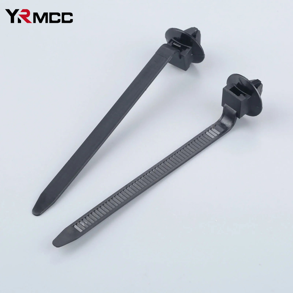 100 SZTUK Opaski kablowe Nylon samochodowy Czarny Push Mount Wiązka przewodów Zapięcie Zaciski kablowe Zarządzanie opaskami kablowymi Organizery przewodów samochodowych