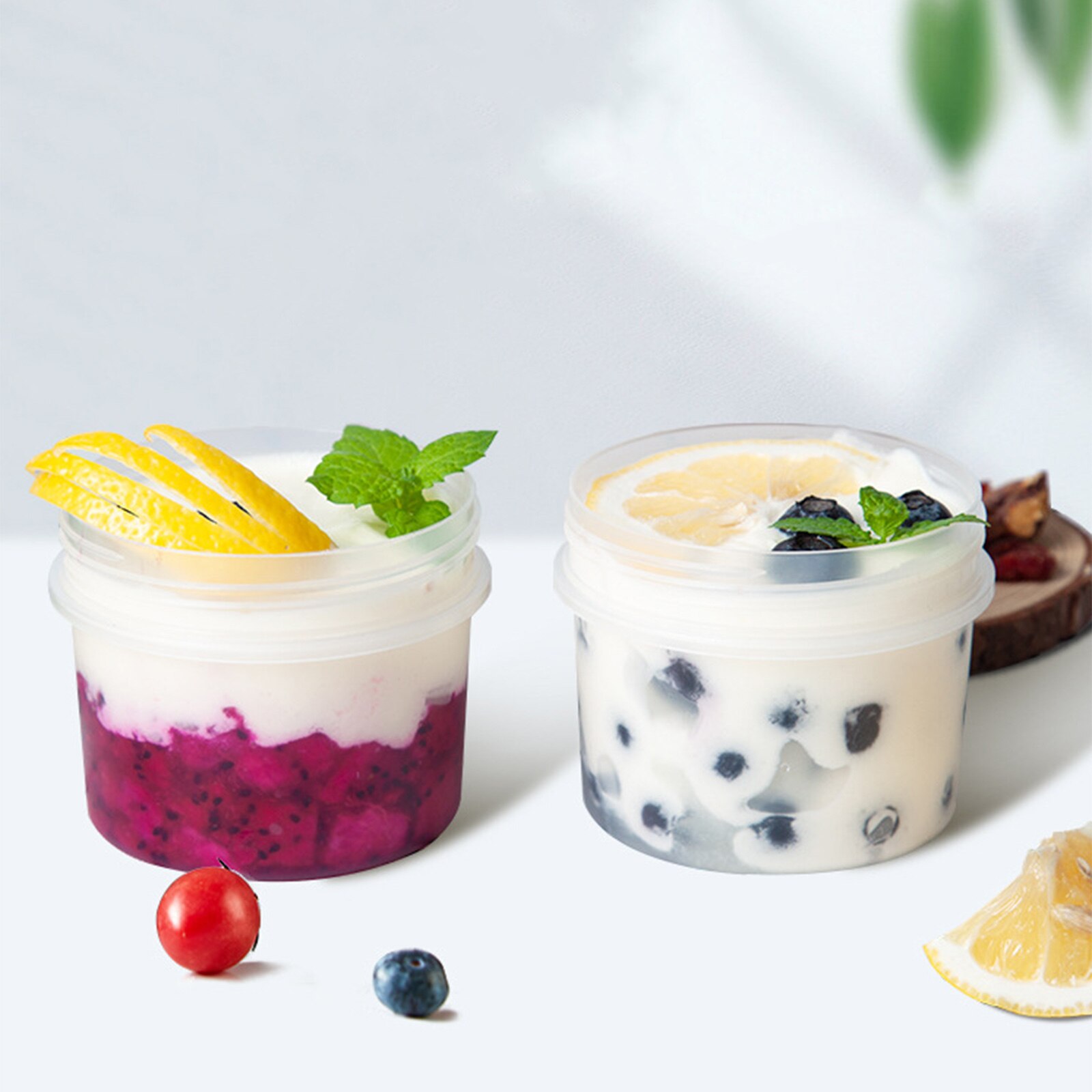 20 Set Plastic Pudding Holders Pudding Yogurt Containers Ice Cream Storage Bottles