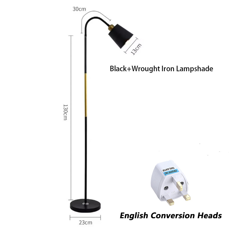 Lámpara de pie de cuello de cisne ajustable para sala de estar, iluminación de Hotel E27, cabezal giratorio de 360 °, , luz LED decorativa para interiores: Azul