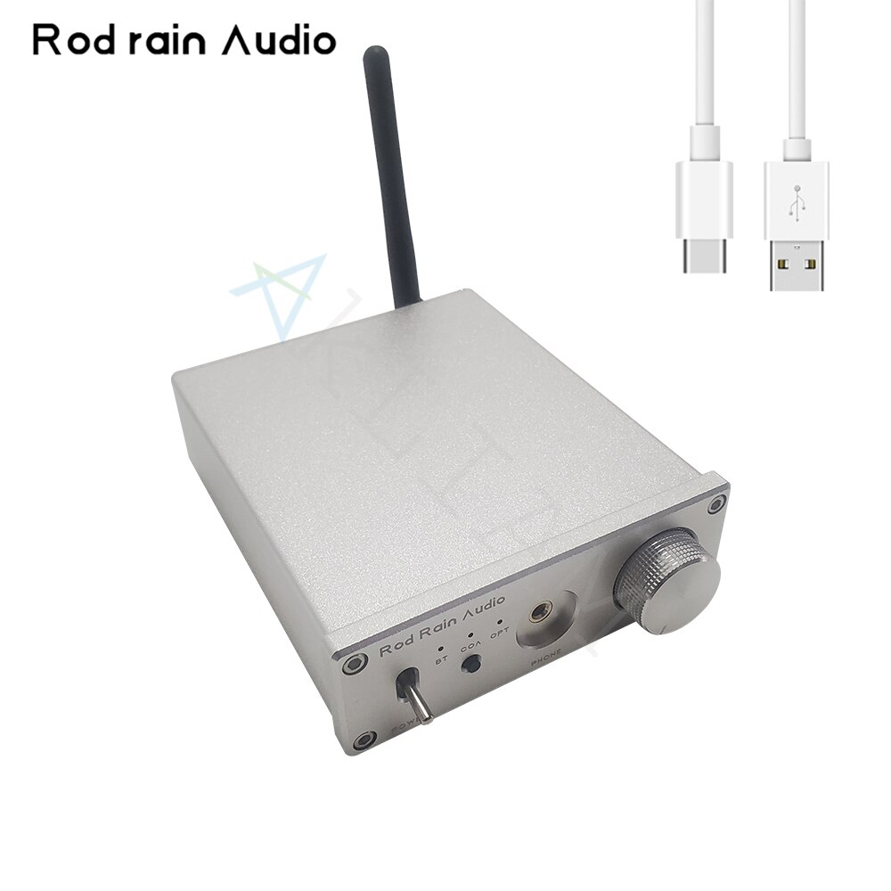 Rod Rain Audio ES9038Q2M DAC QCC5125 Bluetooth 5.1 APTX-HD LDAC aptx-amplificatore per cuffie con decodificatore Audio adattivo: Argento