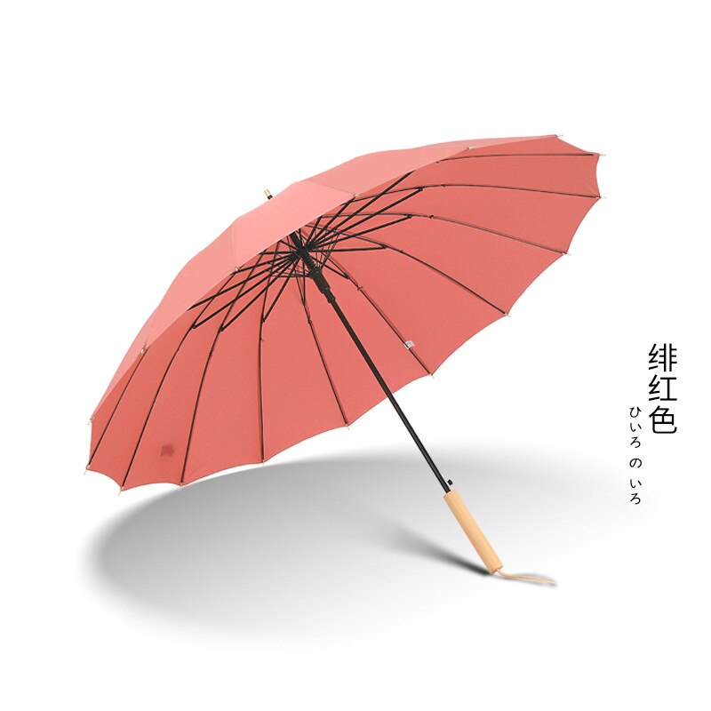 Long Handle Umbrella Parasol Dancing Umbrellas Wooden Handle Craft Women's Umbrella For Wedding Decoration: straight red