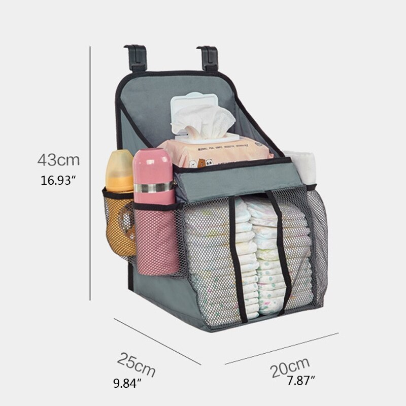 Baby Krippe Organizer Hängende Lagerung Tasche für wesentliche Bettwäsche Windel Windel Tasche 203E