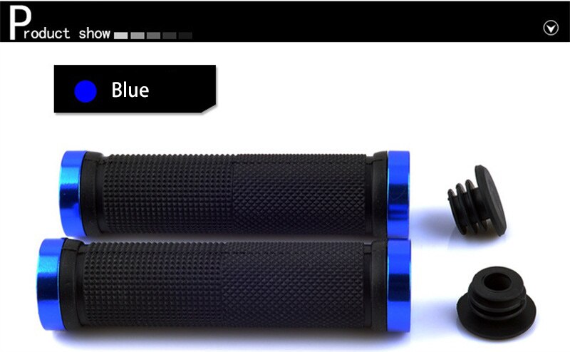 Fietsstuur handvatten mtb fiets stuur grip rubber antislip ergonomisch mountainbike onderdelen zwarte propalm bar ends: Blauw