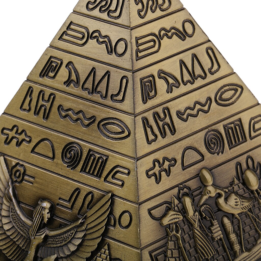 Metal kunsthåndværk egyptiske pyramider bygningsmodel hjem bogreol ornament bronze
