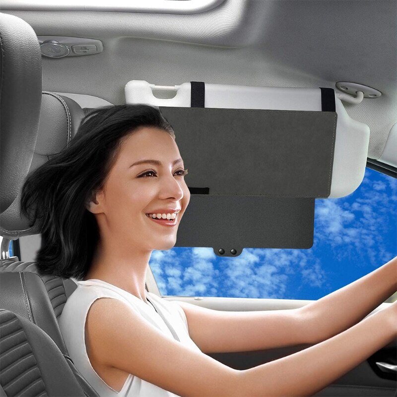 Auto Anti-Glare Zon Blocker Pu Leer Anti-Dazzle Intrekbare Zonneklep Voor Voorstoel Bestuurder Of Passagier veiligheid