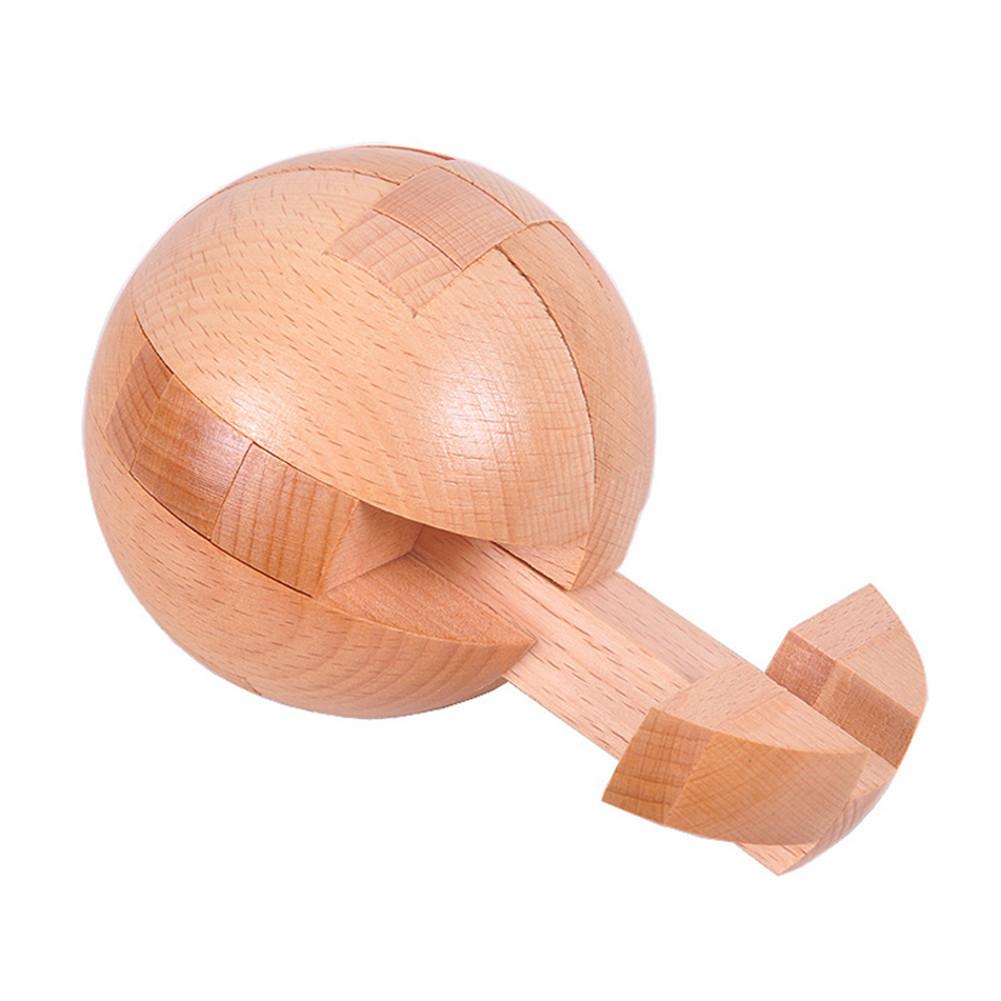Pædagogisk oplåsning legetøj kugleformet lås luban lås / træ puslespil diameter 6cm til børn uddannelses legetøj
