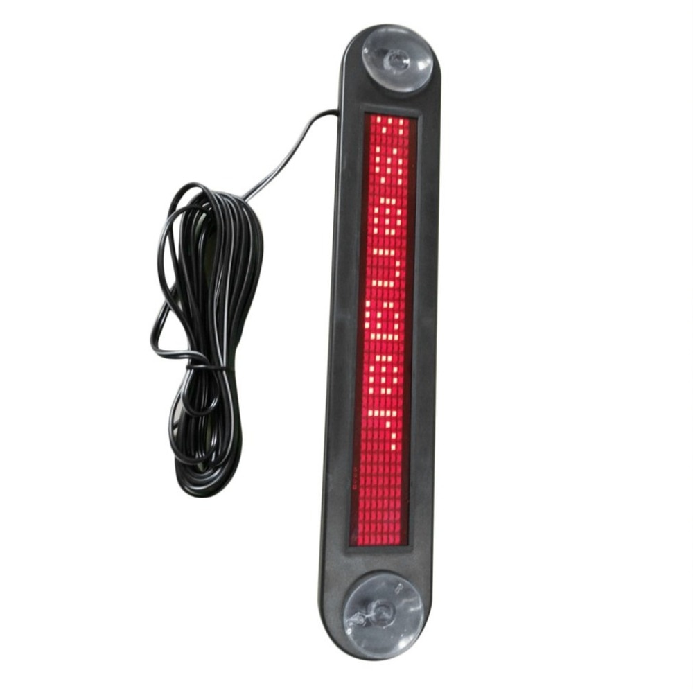 12V LED Car Sign Programmable Scrolling Red Message Sign Board With Remote Control Mini Advertising LED Screen 7x40 Dots