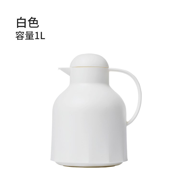 Japanese Thermos Flask Thermal Water Jug Pitcher Polypropylene Glass Three Layer Insulated Vacuum Bottle Coffee Tea Pot: White