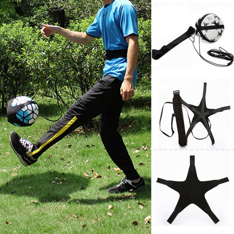 Adults Kids Football Self Training Kick Practice Trainer Aid Equipment Adjustable Waist Belt Soccer Trainer