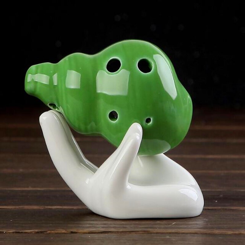 6 hullers ocarina tegneseriestil mini keramisk fløjte 5 farver håndlavet farve glasur ocarina musikinstrument alt ocarina