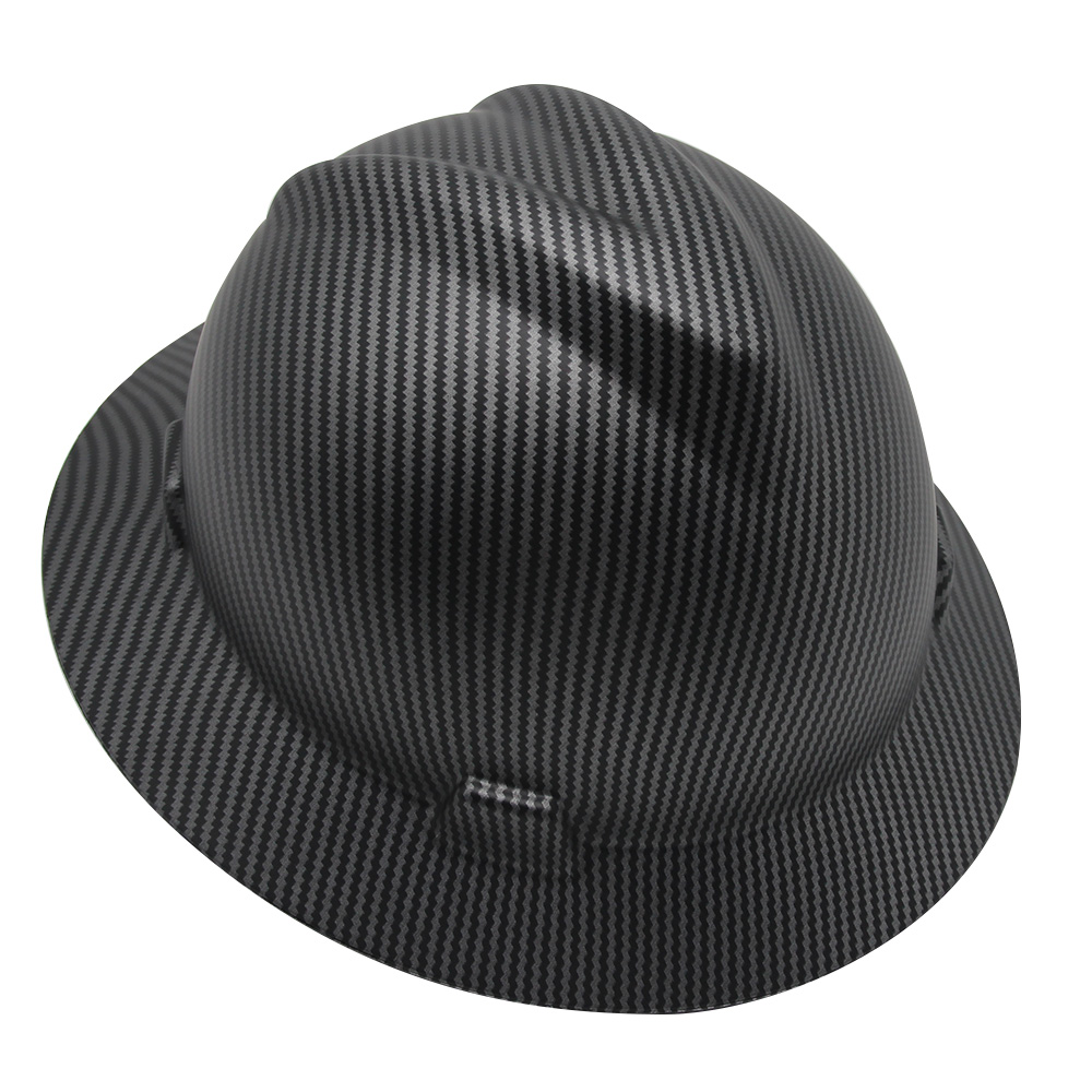 CE Full Brim Safety Helmet Hard Hat Stickers Carbon Fiber Construction Work Cap Lightweight HDPE Railway Protective Hard Hat: Dark Grey