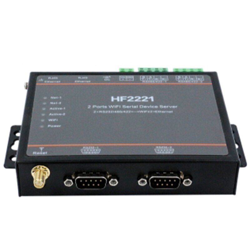 Hf2221 2 porte wifi seriel enhedsserver  rs232/rs422/rs485 to ethernet / wi-fi seriel server  f22500( eu-stik)