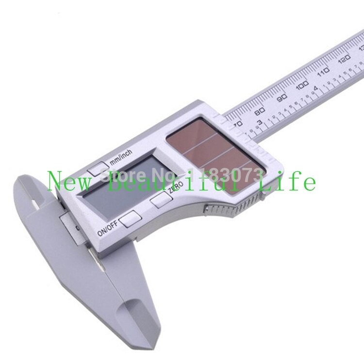 150mm 6" Inch Solar Power Digital Vernier Caliper Carbon Fiber Composite Micrometer Gauge Meter Widescreen Measuring Tools