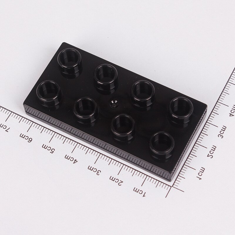12pcs DIY MOC Large Building Block Bricks Thin 2X4 Bricks Big Size Assembled Accessories Bulk Part Enlighten Brick Children Toys: black 12pcs