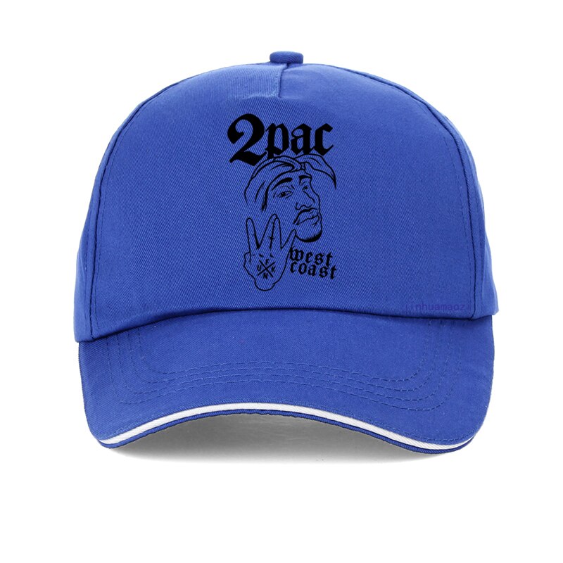 American Ripper Tupac 2pac berretto da Baseball Shakur Rapper hat Summer Rap 2pac cappelli per adolescenti cappello da papà Unisex cappellino Snapback: Blu