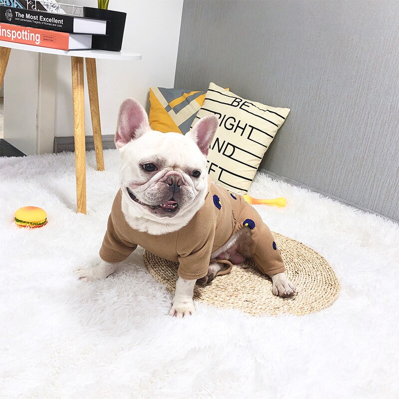 Mono con capucha para perro, ropa para perros, bulldog francés, , pijama