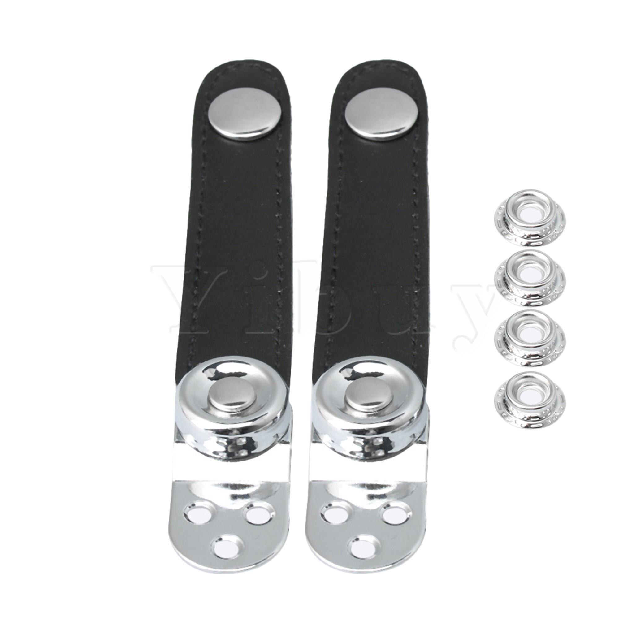 Yibuy 7.8x2.2cm Black Leather Accordion Bellows Straps with Metal Extension Film 4 Buckle Fit for Accordion