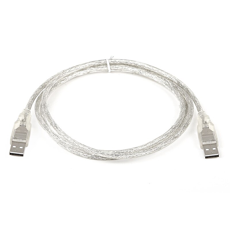 USB MALE-MALE CABLE 1.5 METERS TRANSPARENT POWERMASTER