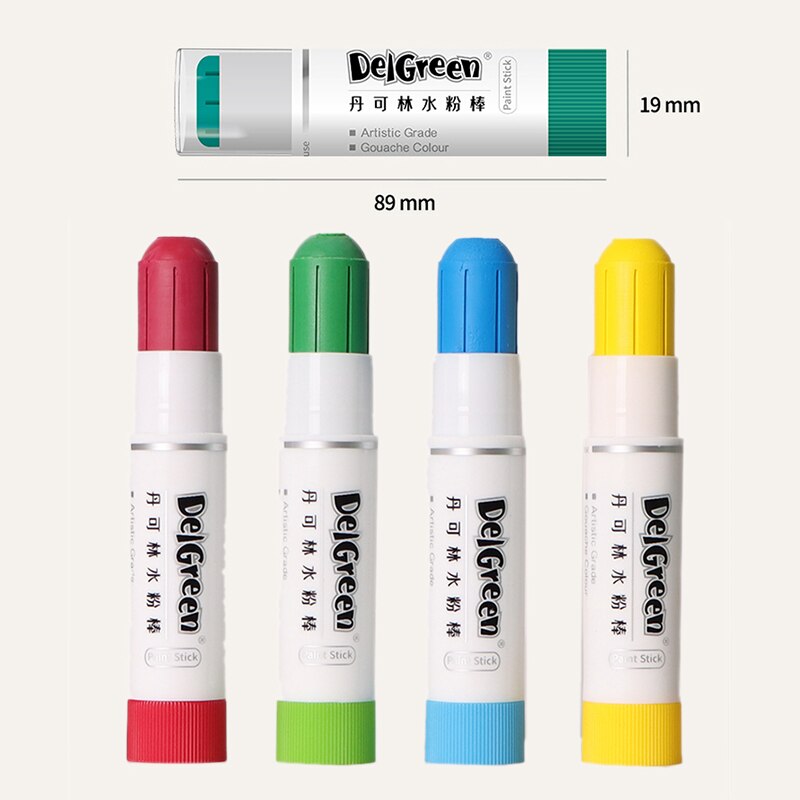 DELGREEN ARTIST GRADE Solid Gouache Paint Sticks/Pastels/Crayons Soft Basic/Macaron 12/18 Colors Graffiti Water Soluble Crayons