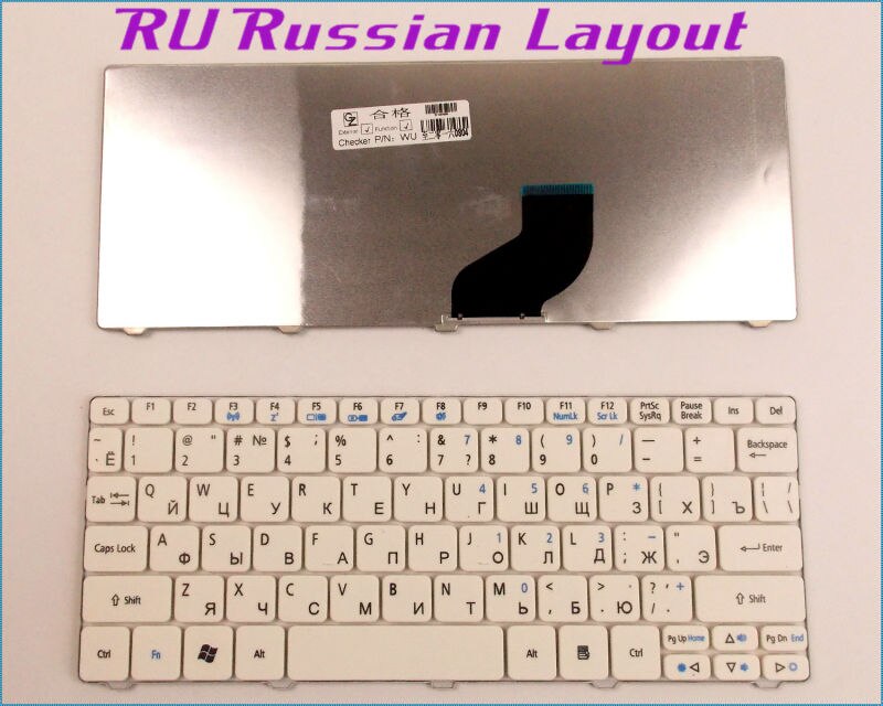 RU Russische Laptop Toetsenbord voor Acer Aspire One Happy happy2 Wit