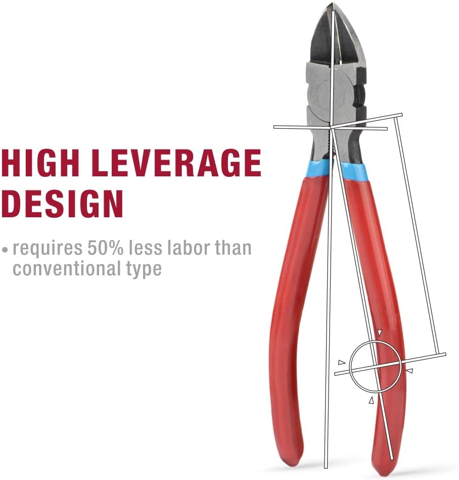 IWISS Wire Flush Cutters, 6-inch Side Cutter, Clipper Wire Snipss Electronic Cutter, Spring-loaded High Leverage Cutting Plier