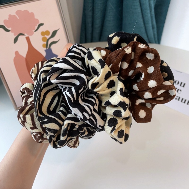 Elástico de cabelo de tecido de leopardo, faixas elásticas para cabelo, mulheres, meninas, veludo, ponto, zebra, rabo de cavalo, laços de cabelo, acessórios de moda para cabelo