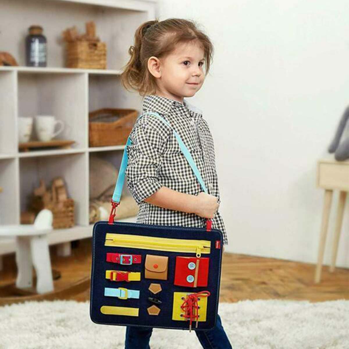 Baby speelgoed viltbord kinderen kleuterschool educatief speelgoed leren kleding dragen gesp educatief speelgoed 1-5 jaar oud