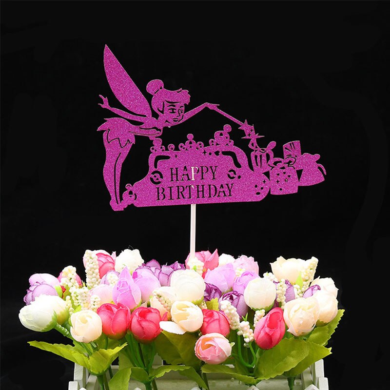 diversa brillante Feliz cumpleaños 1 pieza acrílico dorado plateado Flash Cake Topper Insertar tarjeta para pastel decoración para de cumpleaños