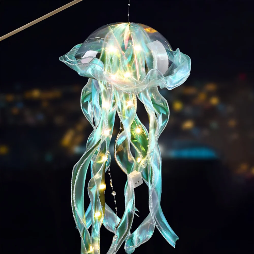 Lampe blomsterlampe soveværelse natlampe glødende vandmænd til hjemmet havefest festival atmosfære dekoration: Grøn