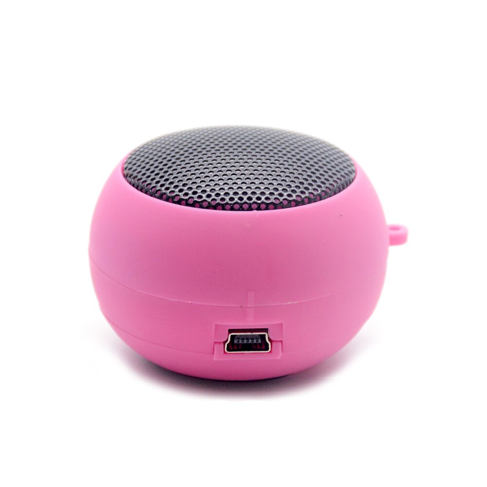 Mini Column Speaker Wired Stereo Sound Box Hamburger Shape Loudspeaker Audio Music Player for Mobile Phones Tablet: Pink