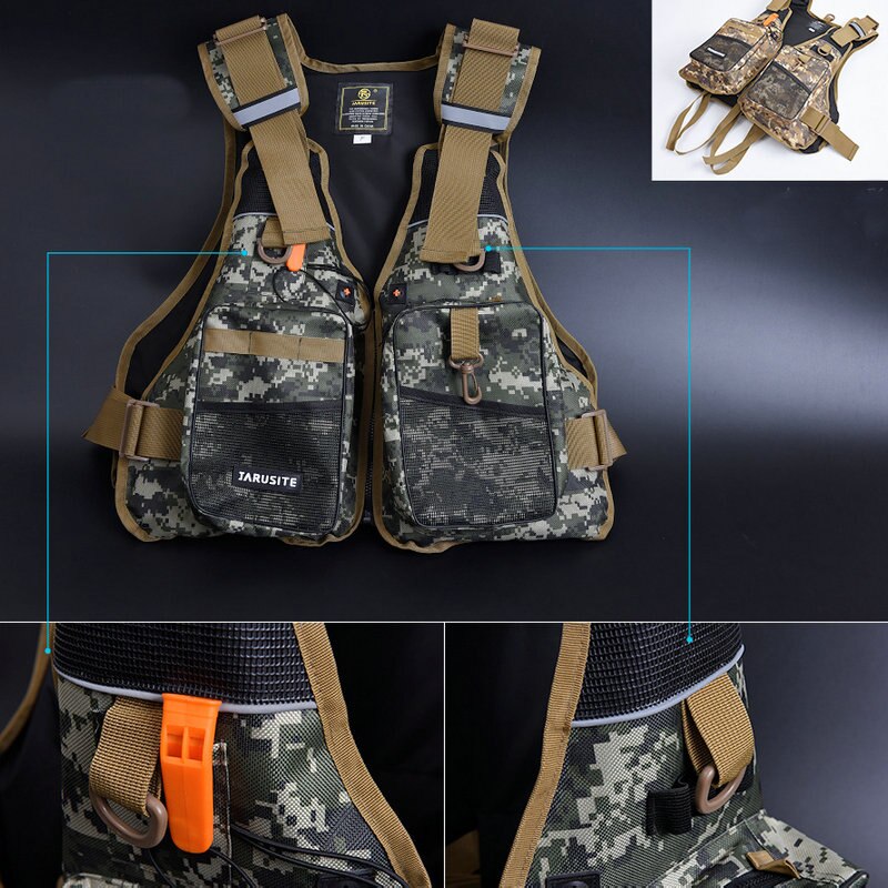 1PC Fly Fishing Vest Multifunction Pockets Mesh Fishing Backpack Fly Fishing Jacket Floatation Floating Vest Fly Fishing Vest