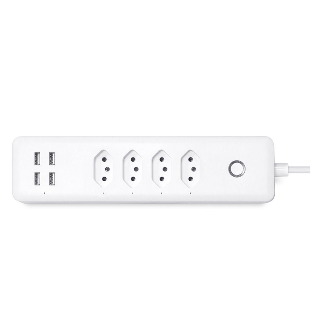 WiFi Smart Power Strip With 4 Outlets 4 USB Charging Ports Extension Cord Travel Multi Plug Extender