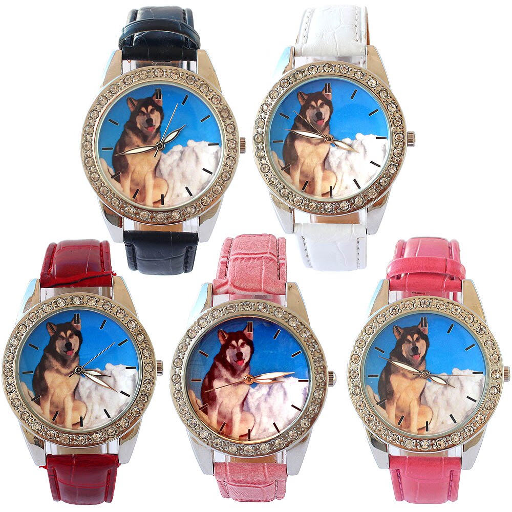 Luxury Leather Women Men Wolf Watches Wristwatch Bracelet Female Round Clock Quartz Watch Men Boy Student Watches