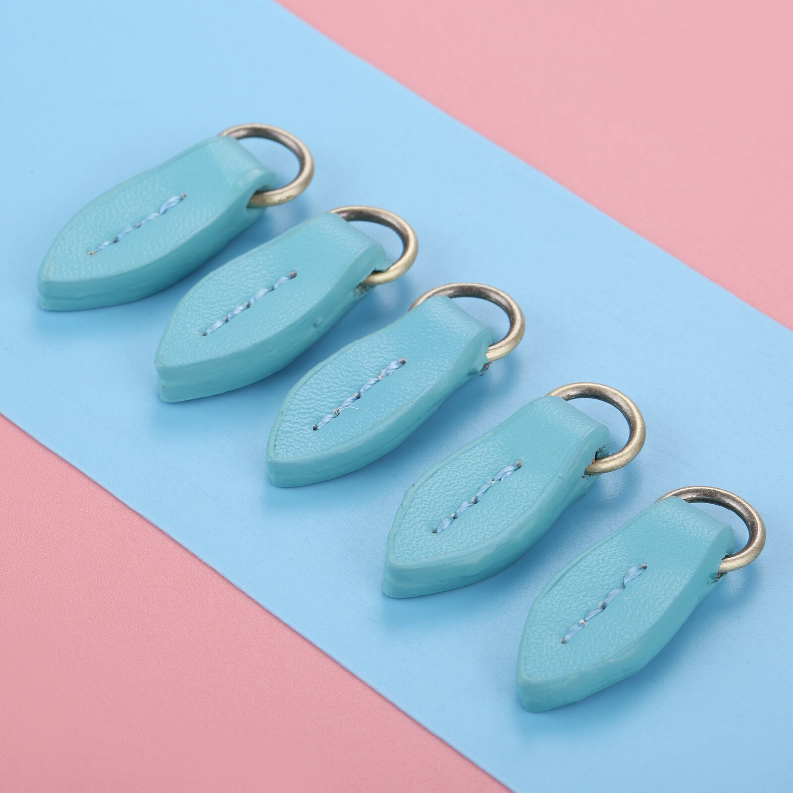 5Pcs 33*11mm Zipper Pullers Tree Leaf Shape Leather Zipper Pull Zipper Puller Replacement for Sewing Crafts Fasteners 11Color: Blue
