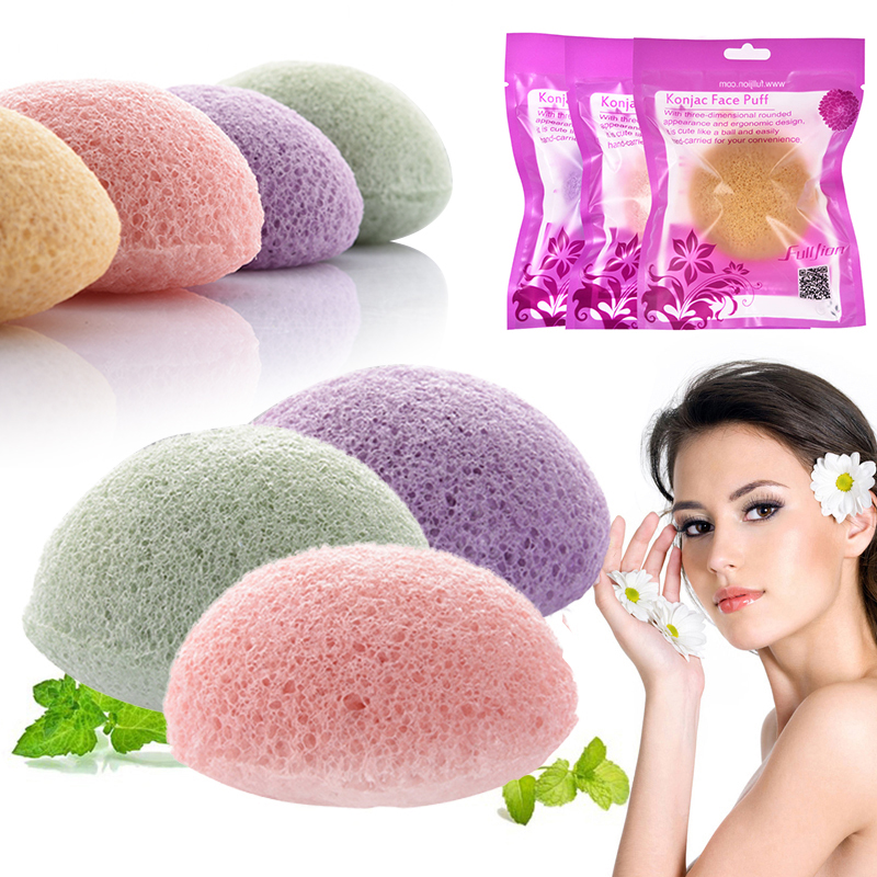 1pc forma redonda konjac esponja cosméticos sopro limpeza da pele profunda lavagem flutter ferramenta de limpeza facial maquiagem escovas de limpeza facial