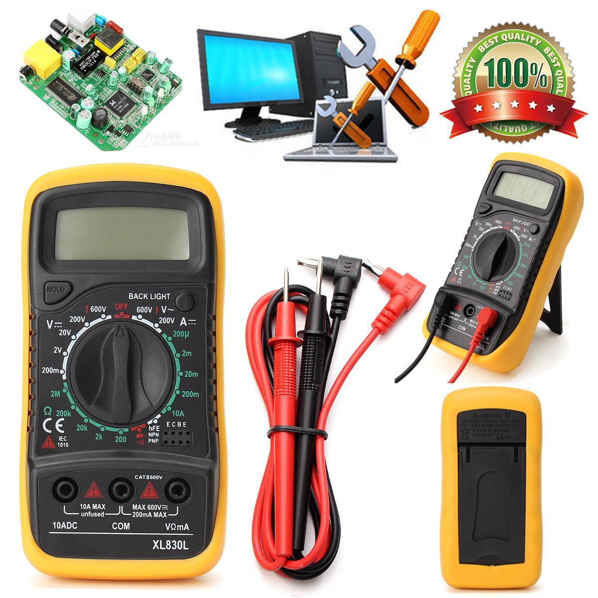 Portable Electrical Digital Multimeter Backlight AC DC Ammeter Voltmeter Ohm Tester Meter Handheld LCD Voltmeter Volt
