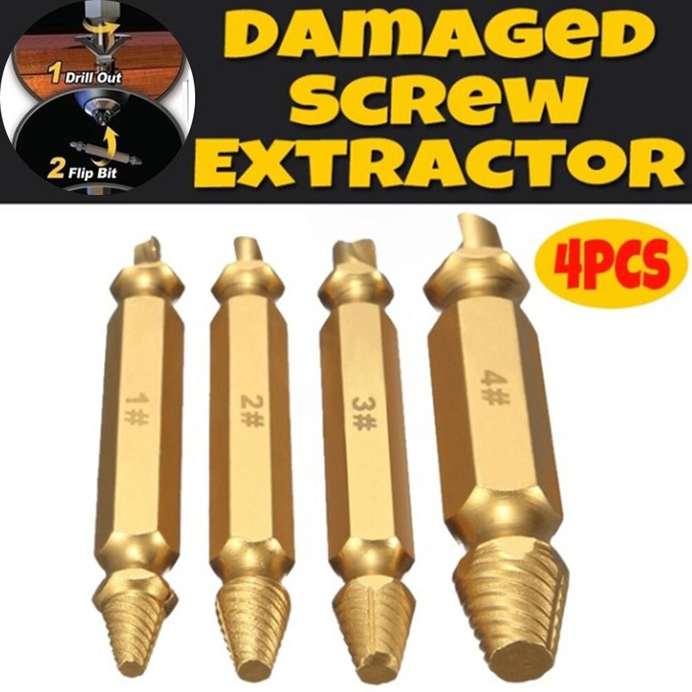 1/4PCS S2 quick Damaged Screw Extractor Screw bits drill Kit Damaged Extractor Broken Speed Out Drill Bits Remover screw tool