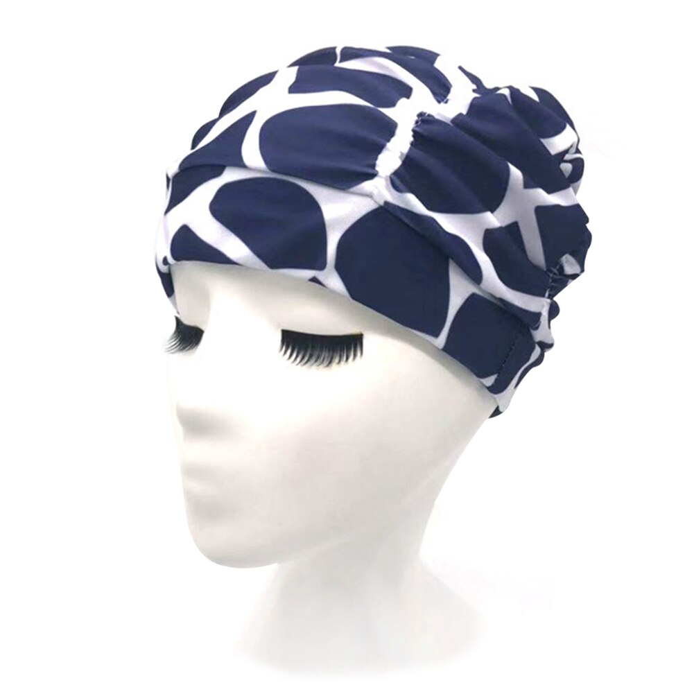 Unisex Turban High Elasticity Swimming Cap Sports Printed Long Hair Nylon Stretch Soft Beach Swim Pool Non Slip Adults Bathing