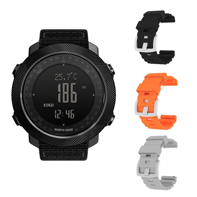 Noord Rand Mannen Sport Horloges Hoogtemeter Barometer Kompas Thermometer Stappenteller Wereldtijd Horloges Digitale Running Wandelen Horloges