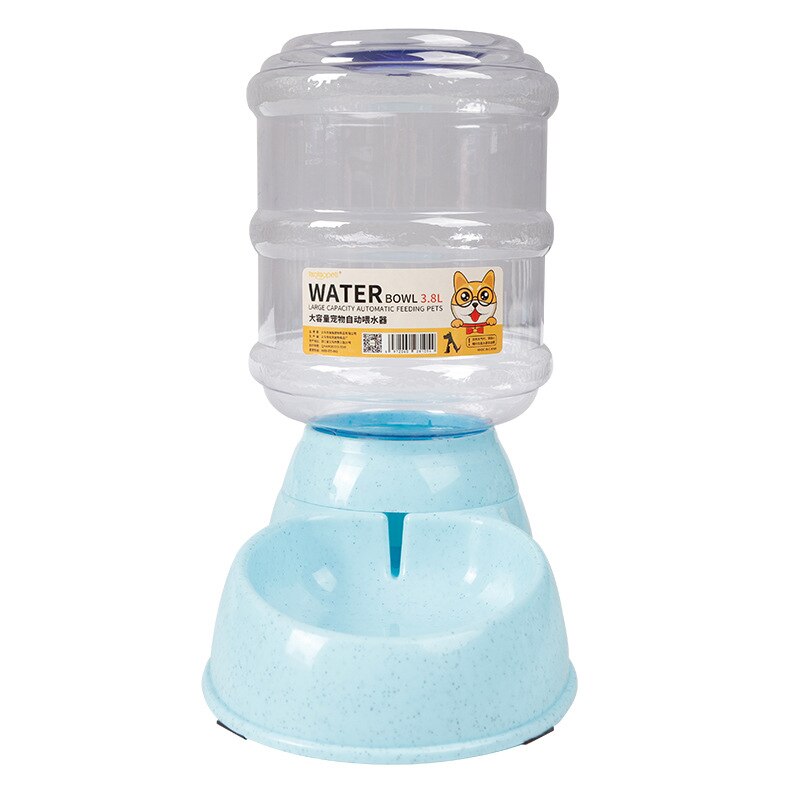 3,8 L Haustier Hund Katze Automatische Zubringer Große Kapazität Trinken Waterer Brunnen Wasser Flasche Fütterung Schalen Spender Für Katzen Hunde: Wasser Blau