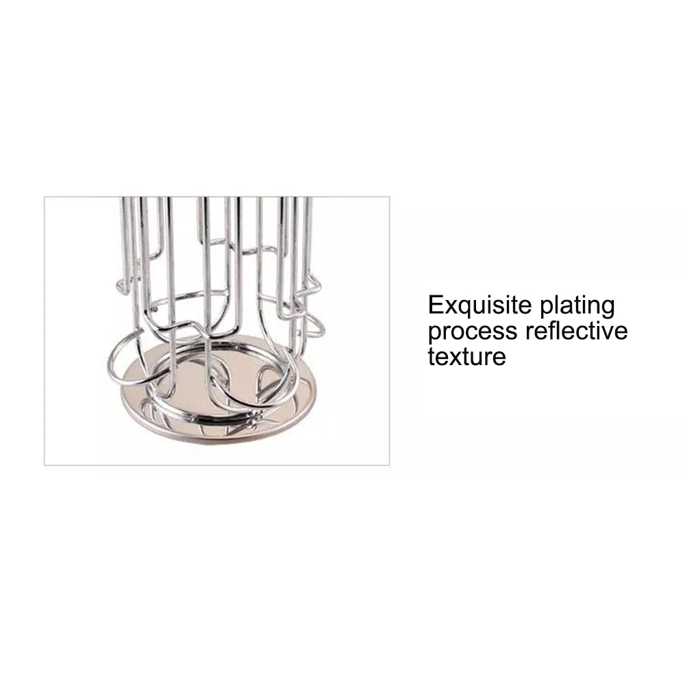 Coffee Pods Holder Chrome Plating Stand Coffee Capsule Storage Rack Dolce Gusto Capsule Rotating 24 Capsule Coffee Pod Holder