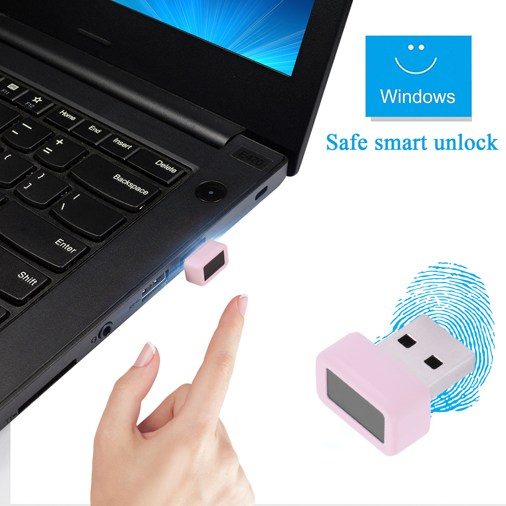 USB Fingerprint Key Reader Biometric Fingerprint Scanner Anti-Spoofing Windows Hello FIDO U2F Biometric Mini Security Key Dongle
